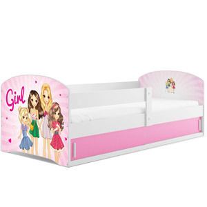 BMS Detská obrázková posteľ LUKI 1 | biela Obrázok: Girls