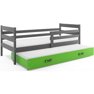BMS Detská posteľ s prístelkou ERYK 2 | sivá Farba: Sivá / zelená, Rozmer.: 200 x 90 cm