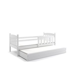 BMS Detská posteľ KUBUŠ 2 s prístelkou | biela Farba: Biela / biela, Rozmer.: 190 x 80 cm