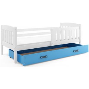 BMS Detská posteľ KUBUŠ 1 s úložným priestorom| biela Farba: biela / modrá, Rozmer.: 190 x 80 cm