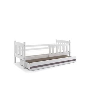 BMS Detská posteľ KUBUŠ 1 s úložným priestorom| biela Farba: biela / sivá, Rozmer.: 160 x 80 cm
