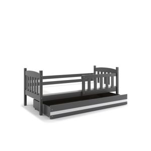 BMS Detská posteľ KUBUŠ 1 s úložným priestorom | sivá Farba: Sivá / biela, Rozmer.: 160 x 80 cm