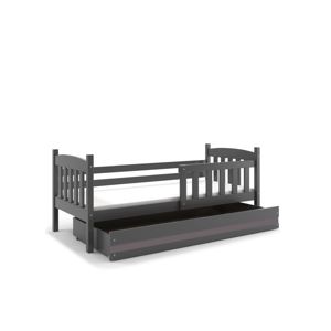 BMS Detská posteľ KUBUŠ 1 s úložným priestorom | sivá Farba: Sivá / sivá, Rozmer.: 160 x 80 cm