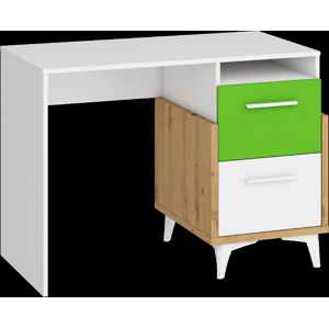 WIP Písací stôl HEY-03 |105 Farba: Dub artisan/biela/zelená