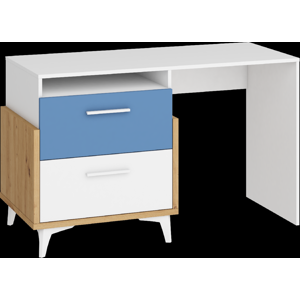 WIP Písací stôl HEY-04 | 125 Farba: Dub artisan/biela/modrá