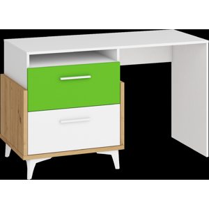 WIP Písací stôl HEY-04 | 125 Farba: Dub artisan/biela/zelená