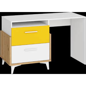 WIP Písací stôl HEY-04 | 125 Farba: Dub artisan/biela/žltá