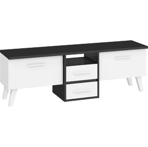WIP TV stolík NORDIS-13 | 2D2S Farba: Čierna/biela