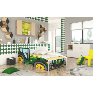 ArtAdrk Detská auto posteľ TRACTOR Farba: Zelená, Prevedenie: 70 x 140 cm