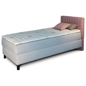 New Design  Čalúnená posteľ NOVO s krátkym čelom | Pravá varianta + topper Rozmer.: 90 x 200 cm