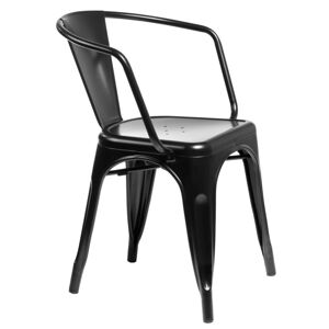 ArtD Jedálenská stolička PARIS ARMS inšpirovaná Tolix Farba: Čierna