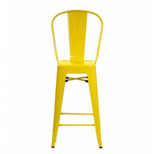 ArtD Barová stolička Paris Back inšpirovaná Tolix | žltá