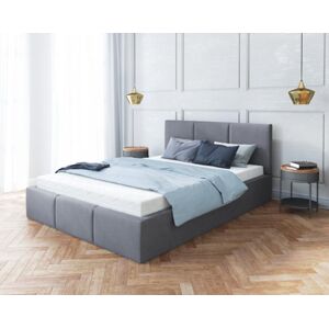 FDM Čalúnená manželská posteľ FRESIA | 160 x 200 cm Farba: Sivá