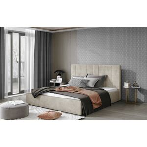 ArtElta Manželská posteľ AUDREY s úložným priestorom | 140 x 200 cm Farba: Béžová / Dora 21