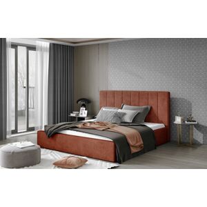 ArtElta Manželská posteľ AUDREY s úložným priestorom | 180 x 200 cm Farba: Tehlová / Dora 63