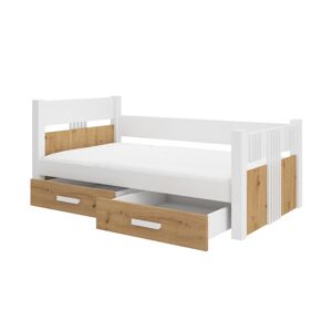 ArtAdrk Jednolôžková posteľ BIBI | 80 x 180 cm Farba: Biela / dub artisan
