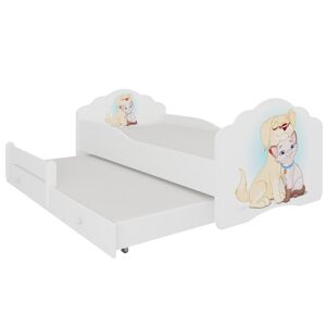 ArtAdrk Detská posteľ CASIMO II | s prístelkou Prevedenie: Psík a mačičkou