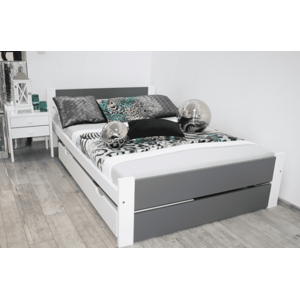 Elvisia Manželská posteľ LEA | 140 x 200 cm Farba: Sivá