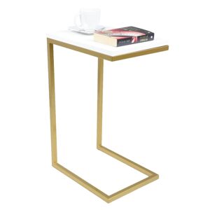 ArtAdrk Príručný stolík SPARK | zlaté nohy Farba: Biela