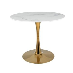 Signal Jedálenský stôl ESPERO Farba: zlatá / mramorový efekt biela