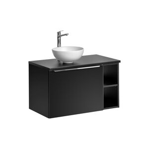 ArtCom Kúpeľňová skrinka s umývadlom a doskou SANTA FE Black DU80/2 | 80 cm