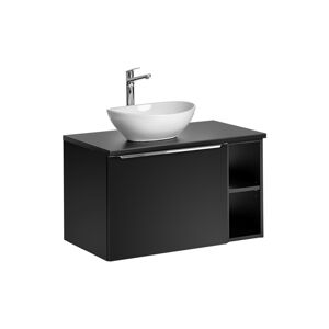 ArtCom Kúpeľňová skrinka s umývadlom a doskou SANTA FE Black DU80/3 | 80 cm