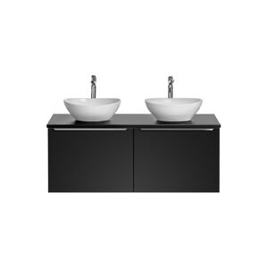ArtCom Kúpeľňová skrinka s umývadlom a doskou SANTA FE Black DU120/2 | 120 cm