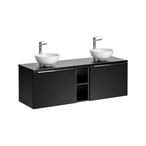 ArtCom Kúpeľňová skrinka s umývadlom a doskou SANTA FE Black DU140/1 | 140 cm