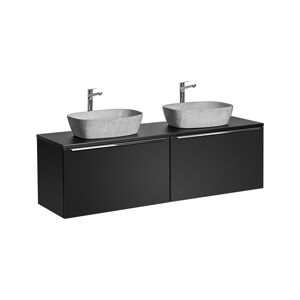 ArtCom Kúpeľňová skrinka s umývadlom a doskou SANTA FE Black DU160/1 | 160 cm