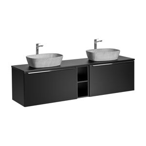 ArtCom Kúpeľňová skrinka s umývadlom a doskou SANTA FE Black DU180/1 | 180 cm