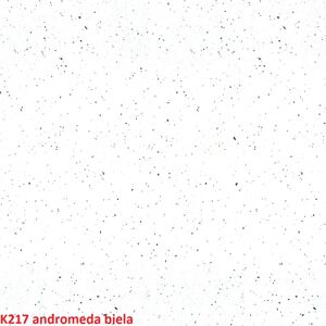 ArtExt Rohová pracovná doska - 38 mm 38 mm: Andromeda biela K217 GG  lesk