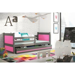 BMS Detská posteľ RICO 1 | sivá 80 x 190 cm Farba: Ružová