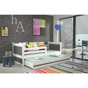 BMS Detská posteľ  s prístelkou RICO 2 | biela 80x190 cm Farba: Sivá