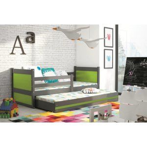 BMS Detská posteľ s prístelkou RICO 2 | sivá 90 x 200 cm Farba: Zelená