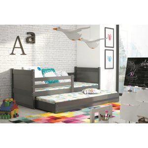BMS Detská posteľ s prístelkou RICO 2 | sivá 90 x 200 cm Farba: Sivá