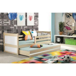 BMS Detská posteľ s prístelkou RICO 2 | borovica 90 x 200 cm Farba: Biela