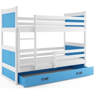 BMS Detská poschodová posteľ RICO | biela 90 x 200 cm Farba: Modrá