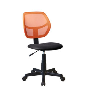 TEMPO KONDELA Otočná stolička, oranžová/čierna, MESH
