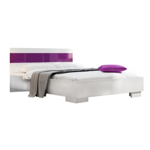 ArtStol Manželská posteľ DUBAJ Farba: biela / fialový lesk