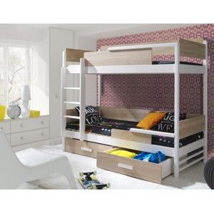 ArtBed Detská poschodová posteľ TRES Prevedenie: Morenie - Farba