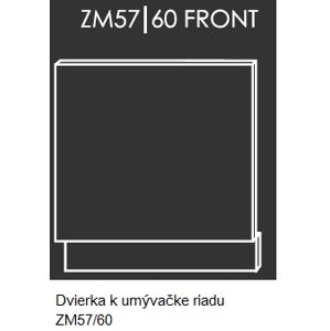 ArtExt Kuchynská linka Brerra - mat Kuchyňa: Dvierka k umývačke riadu ZM57/60 / 60 cm