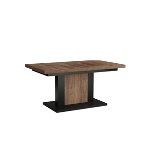 Jedálenský/konferenčný rozkladací stôl, dub hnedý/čierna, 120-180x70 cm, OLION